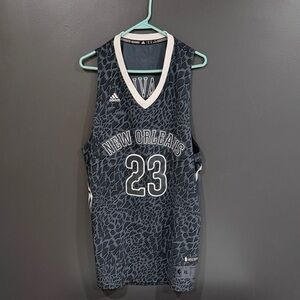 Adidas Davis Black and Gray New Orleans Jersey XL